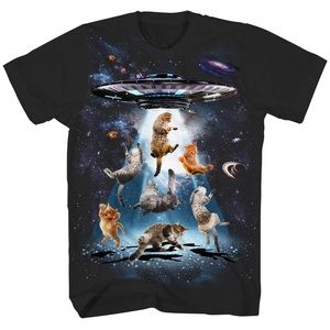 MAD Engine Black Cat UFO Short Sleeve Tee